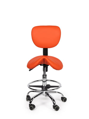 Zadelkruk Rugleuning Laag Oranje met Voetring