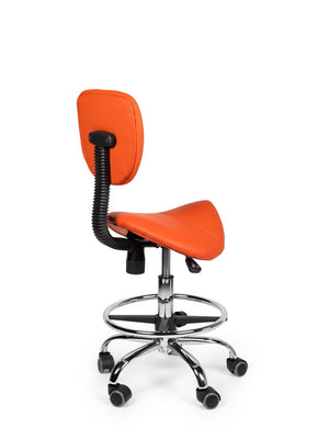 Zadelkruk Rugleuning Laag Oranje met Voetring