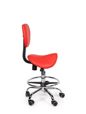 Zadelkruk Rugleuning Laag Rood met Voetring