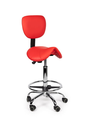 Zadelkruk Rugleuning Standaard Rood met Voetring
