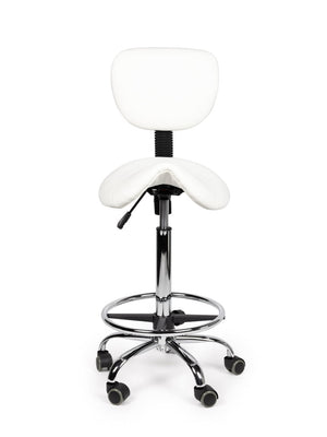 Zadelkruk Rugleuning Hoog Wit met Voetring