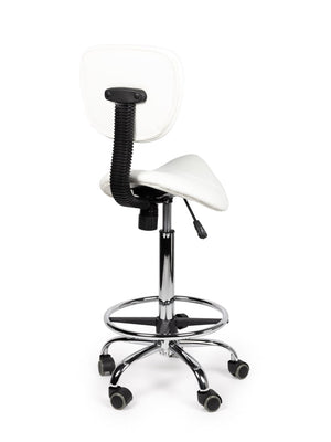 Zadelkruk Rugleuning Hoog Wit met Voetring