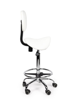 Zadelkruk Rugleuning Hoog Wit met Voetring