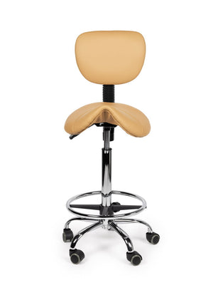 Zadelkruk Rugleuning Hoog Beige met Voetring