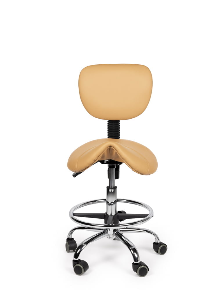 Zadelkruk Rugleuning Laag Beige met Voetring