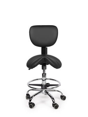 Zadelkruk Rugleuning Laag Zwart met Voetring