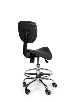 Zadelkruk Rugleuning Laag Zwart met Voetring