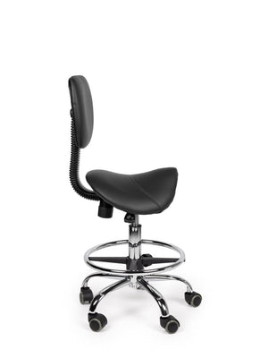 Zadelkruk Rugleuning Laag Zwart met Voetring