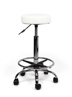 Tabouret Wit Hoog met Voetring