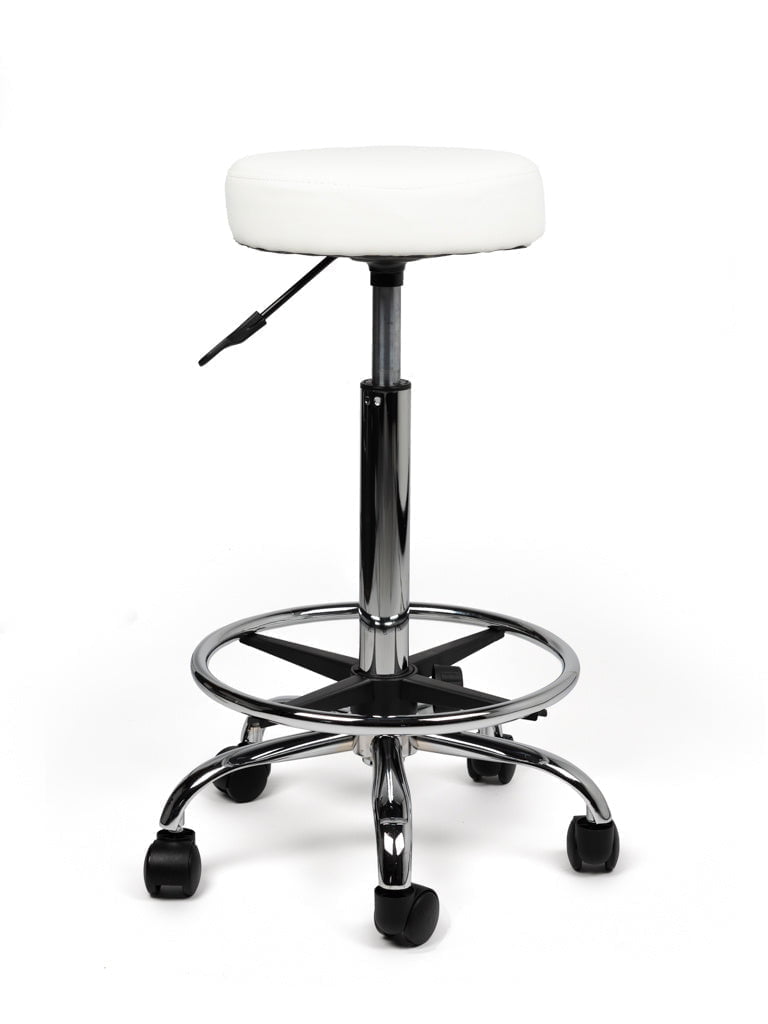 Tabouret Wit Hoog met Voetring