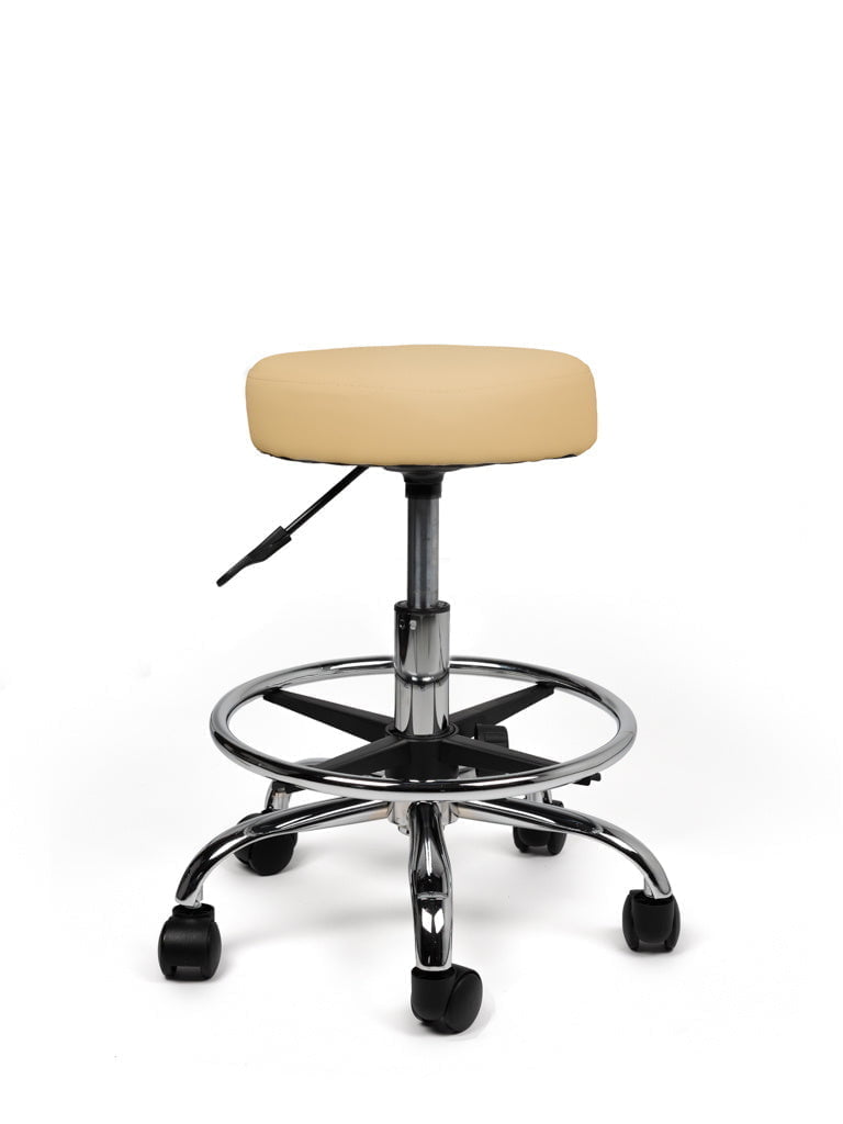 Tabouret Beige Laag met Voetring