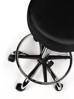 Tabouret Zwart Hoog met Voetring