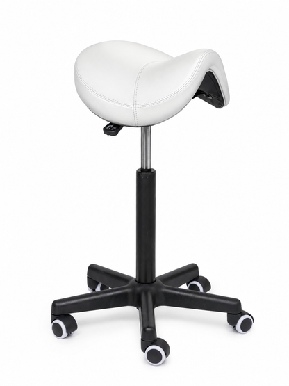 Ergonomische Zadelkruk Comfort Wit op Wielen