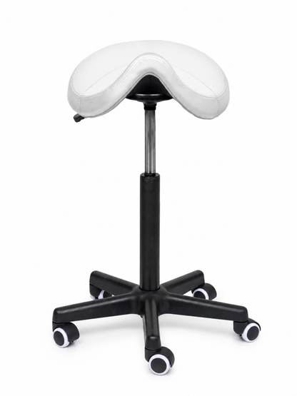 Ergonomische Zadelkruk Comfort Wit op Wielen