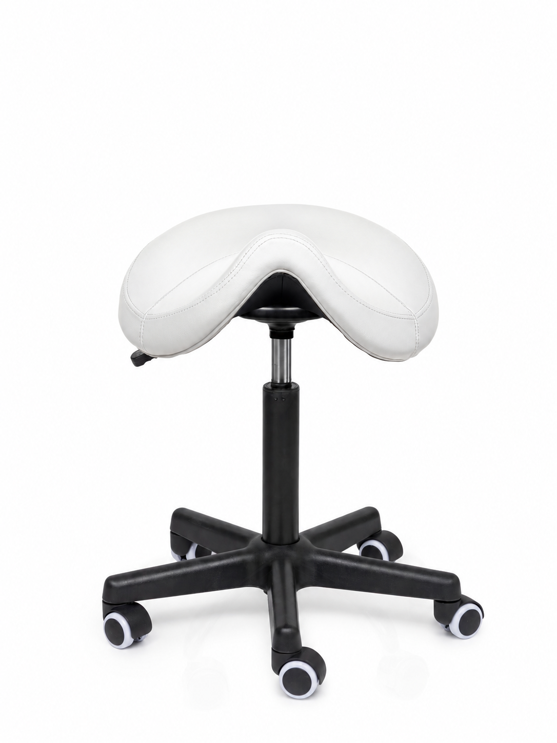 Ergonomische Zadelkruk Comfort Wit op Wielen