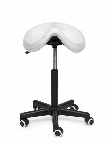 Ergonomische Zadelkruk Comfort Wit op Wielen