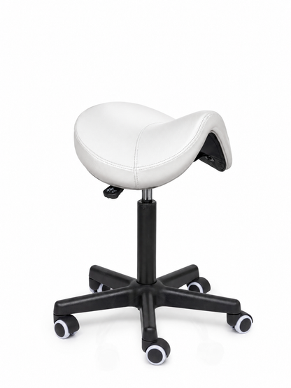 Ergonomische Zadelkruk Comfort Wit op Wielen