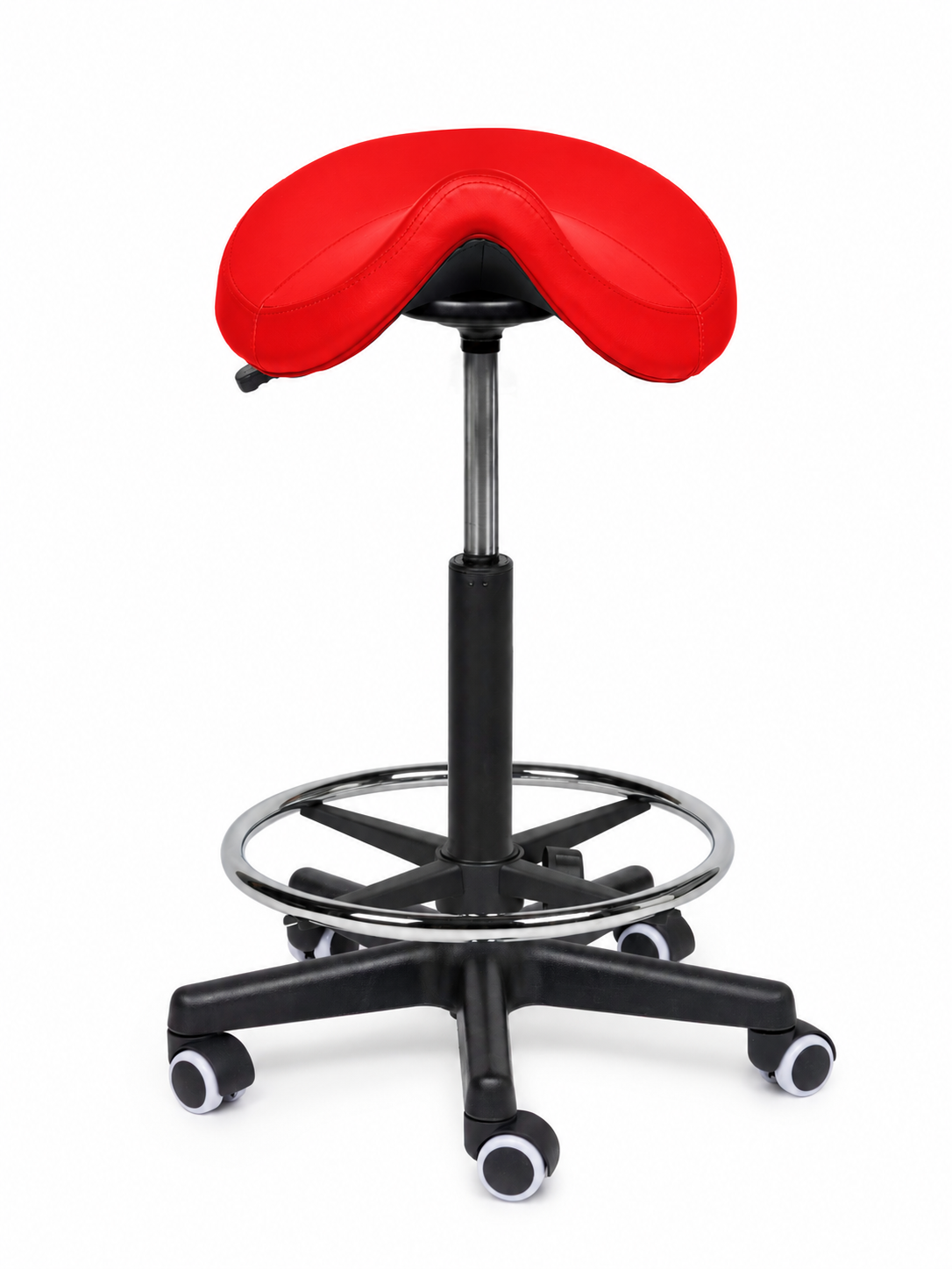 Ergonomische Zadelkruk Comfort Rood op Wielen