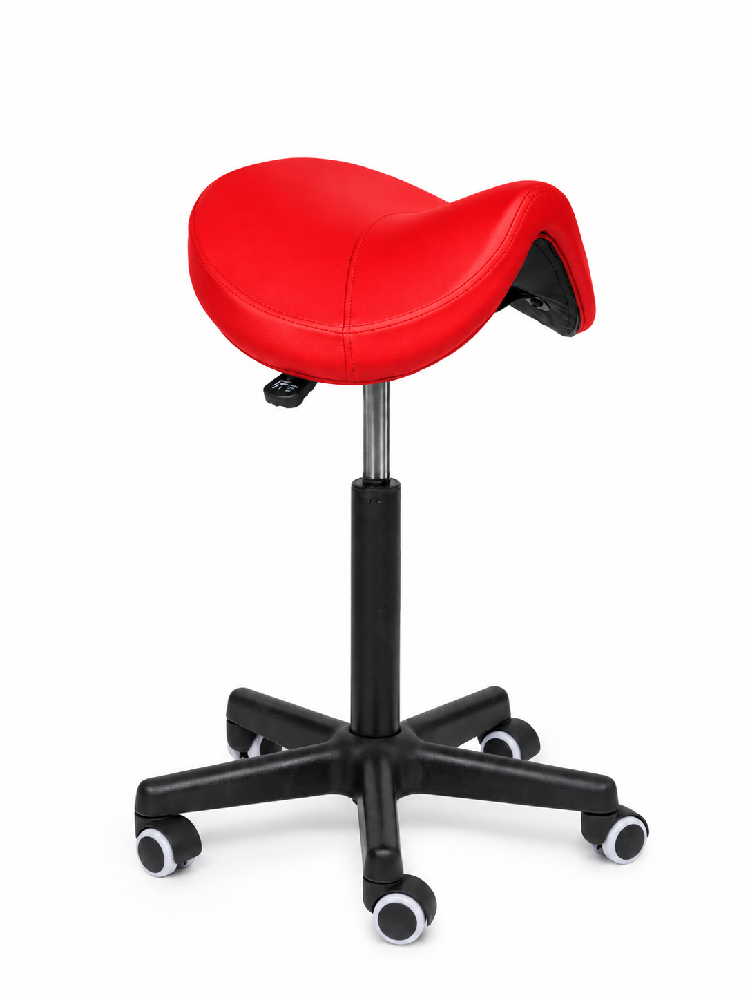 Ergonomische Zadelkruk Comfort Rood op Wielen