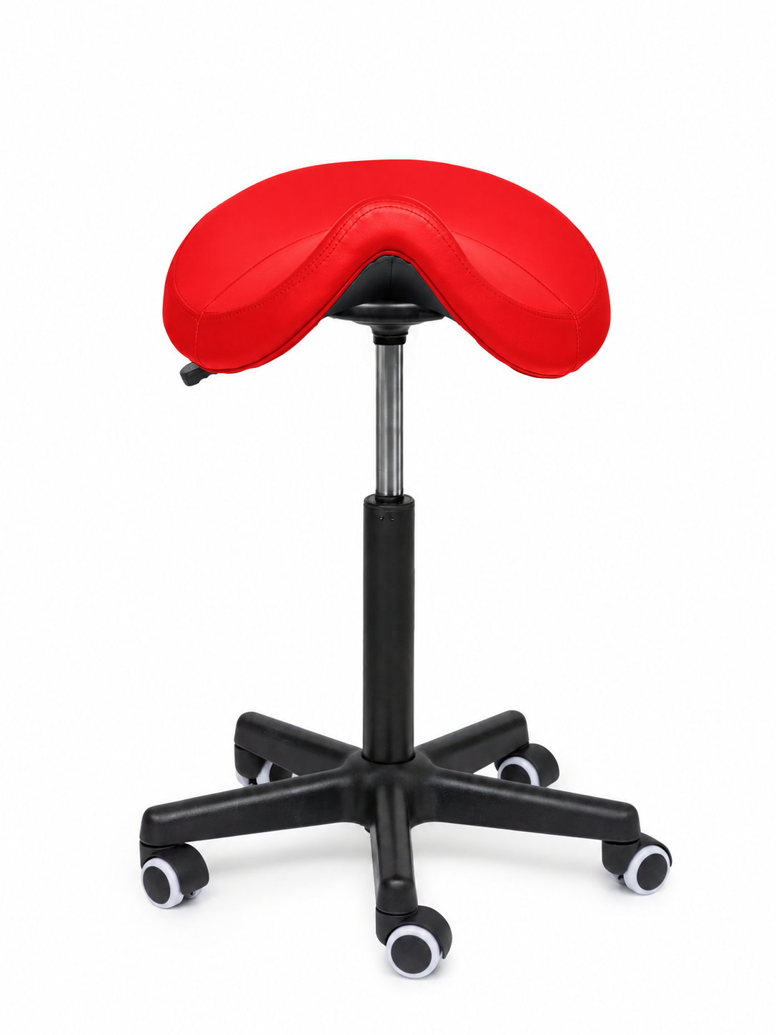 Ergonomische Zadelkruk Comfort Rood op Wielen