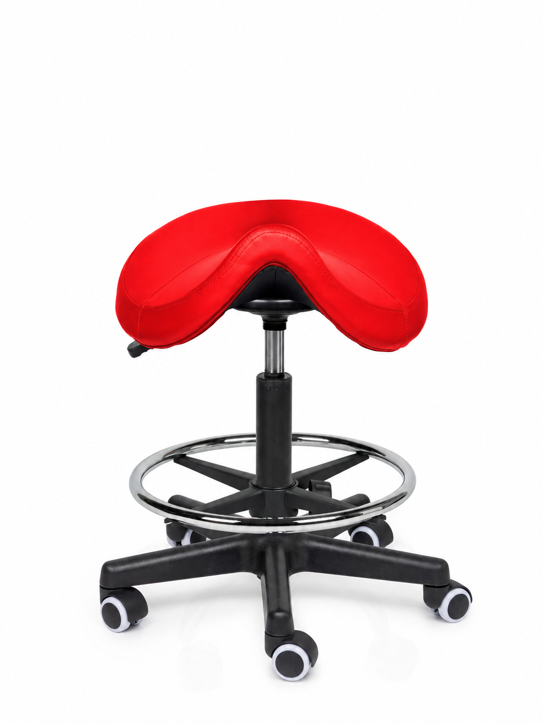 Ergonomische Zadelkruk Comfort Rood op Wielen