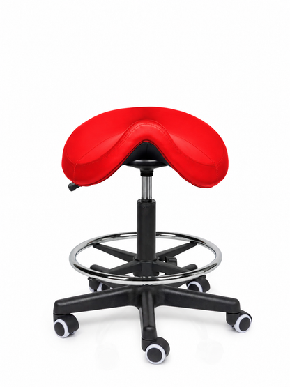 Ergonomische Zadelkruk Comfort Rood op Wielen