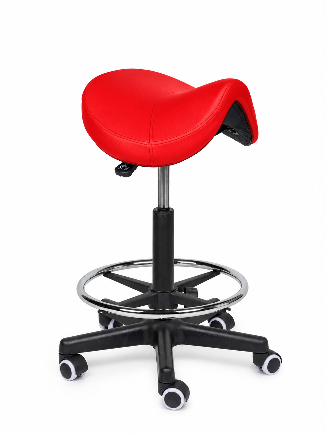 Ergonomische Zadelkruk Comfort Rood op Wielen