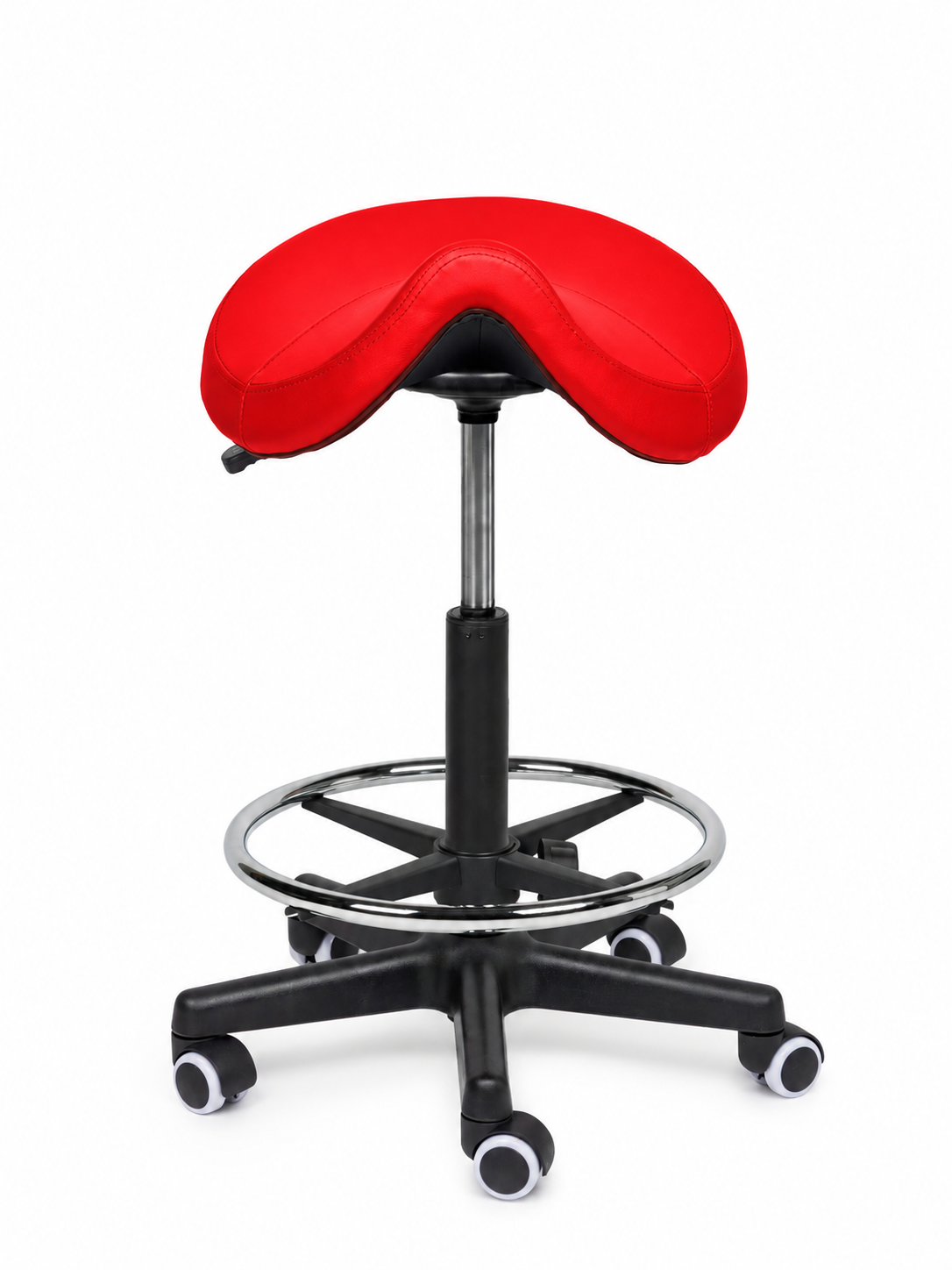 Ergonomische Zadelkruk Comfort Rood op Wielen