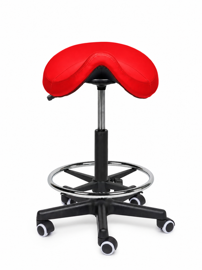 Ergonomische Zadelkruk Comfort Rood op Wielen