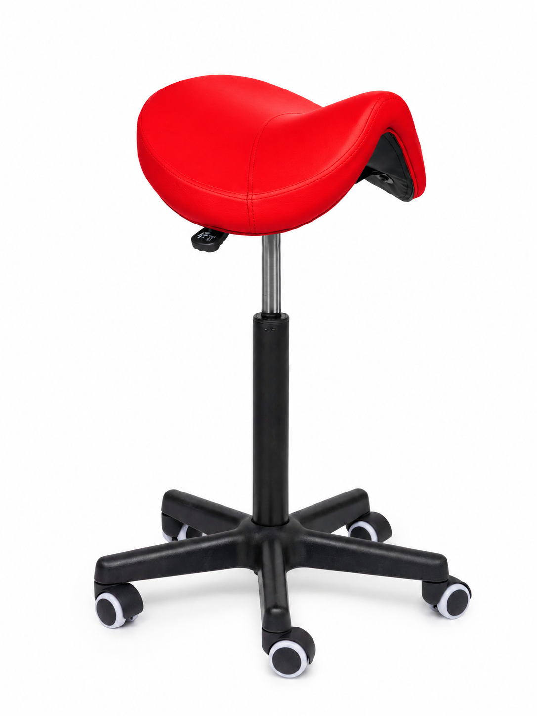Ergonomische Zadelkruk Comfort Rood op Wielen
