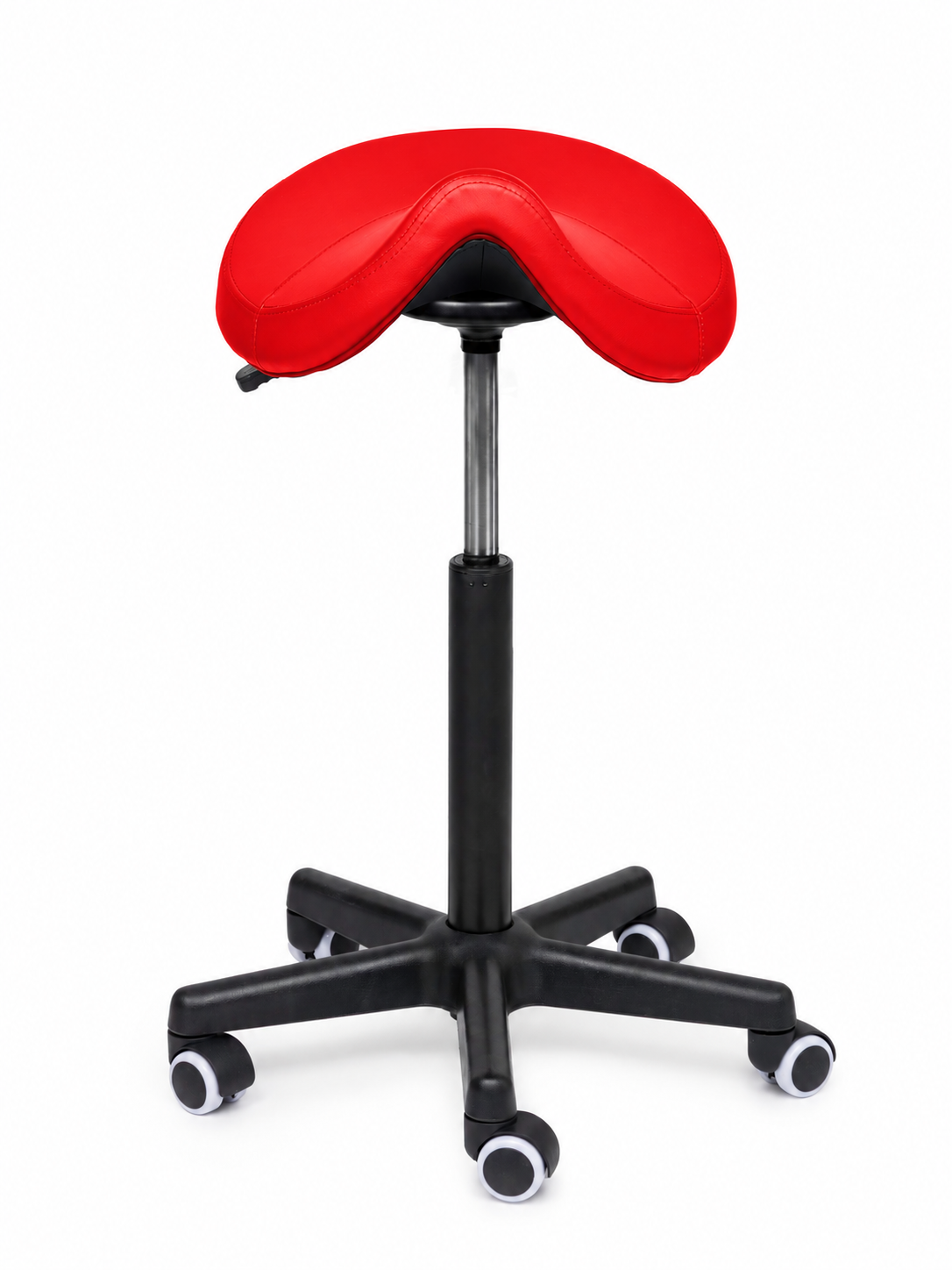 Ergonomische Zadelkruk Comfort Rood op Wielen