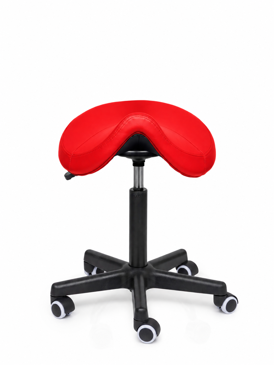 Ergonomische Zadelkruk Comfort Rood op Wielen