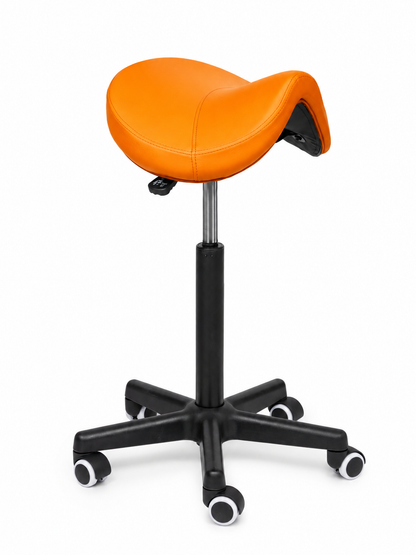 Ergonomische Zadelkruk Comfort Oranje op Wielen