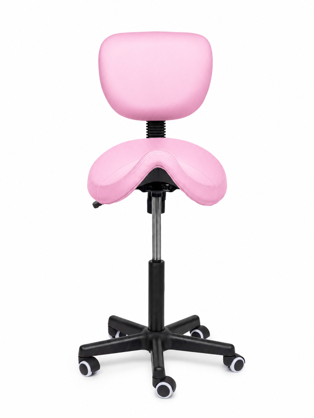 Ergonomische Zadelkruk met Rugleuning Comfort Roze op Wielen
