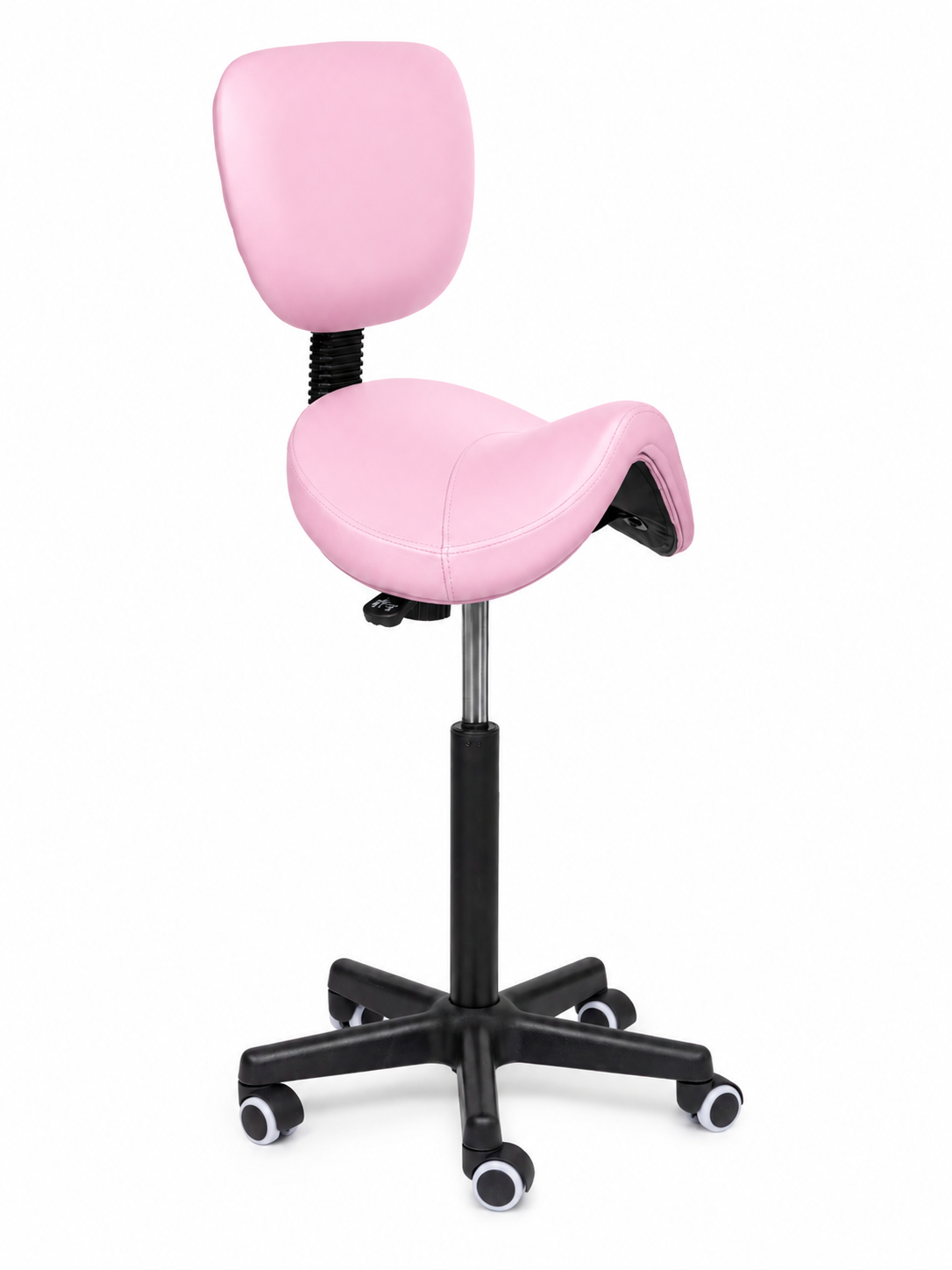 Ergonomische Zadelkruk met Rugleuning Comfort Roze op Wielen