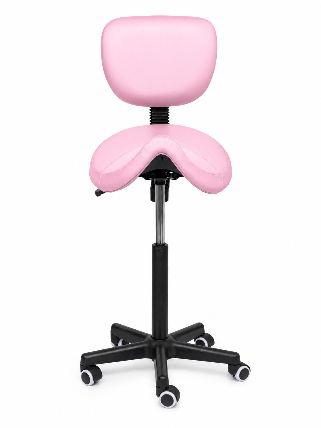 Ergonomische Zadelkruk met Rugleuning Comfort Roze op Wielen