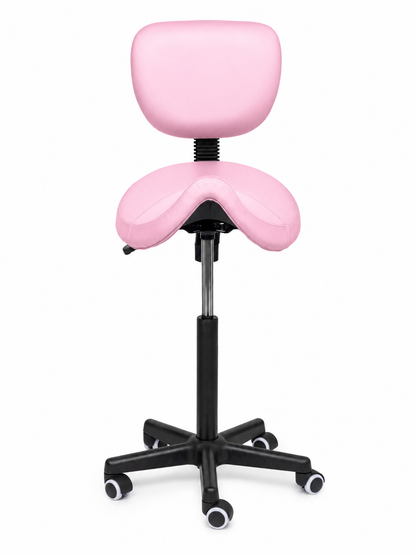 Ergonomische Zadelkruk met Rugleuning Comfort Roze op Wielen