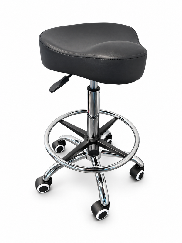 Ergonomische Gitaarkruk Zwart op Wielen