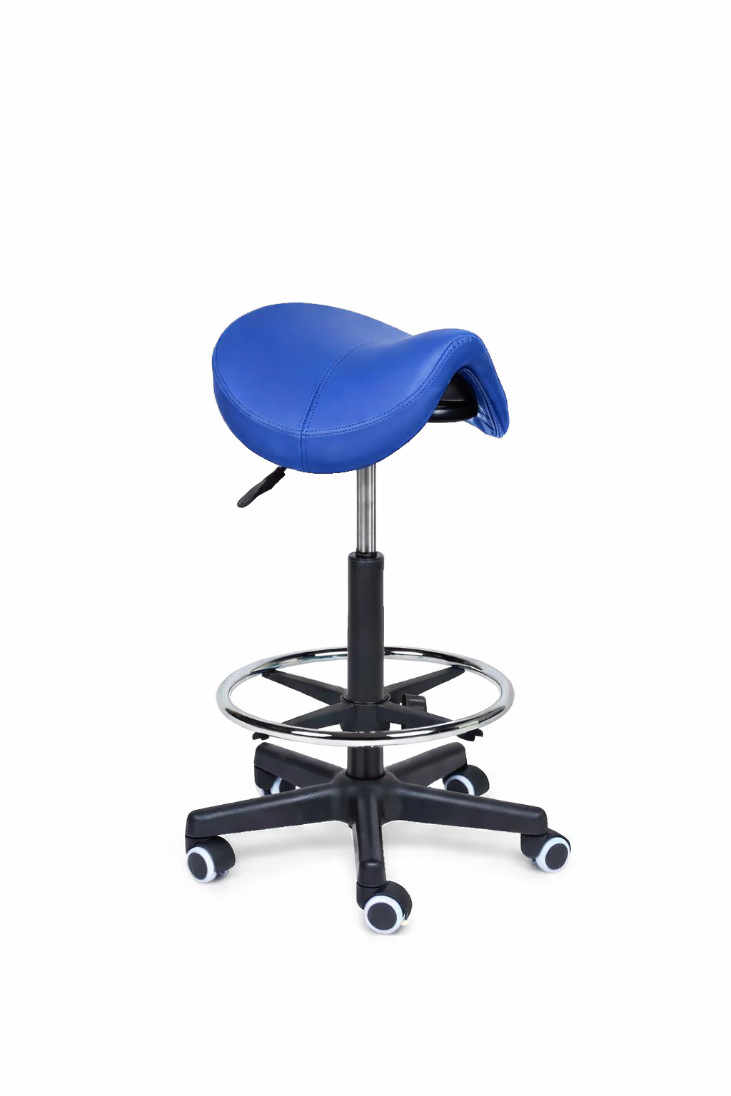 Ergonomische Zadelkruk Premium Blauw op Wielen
