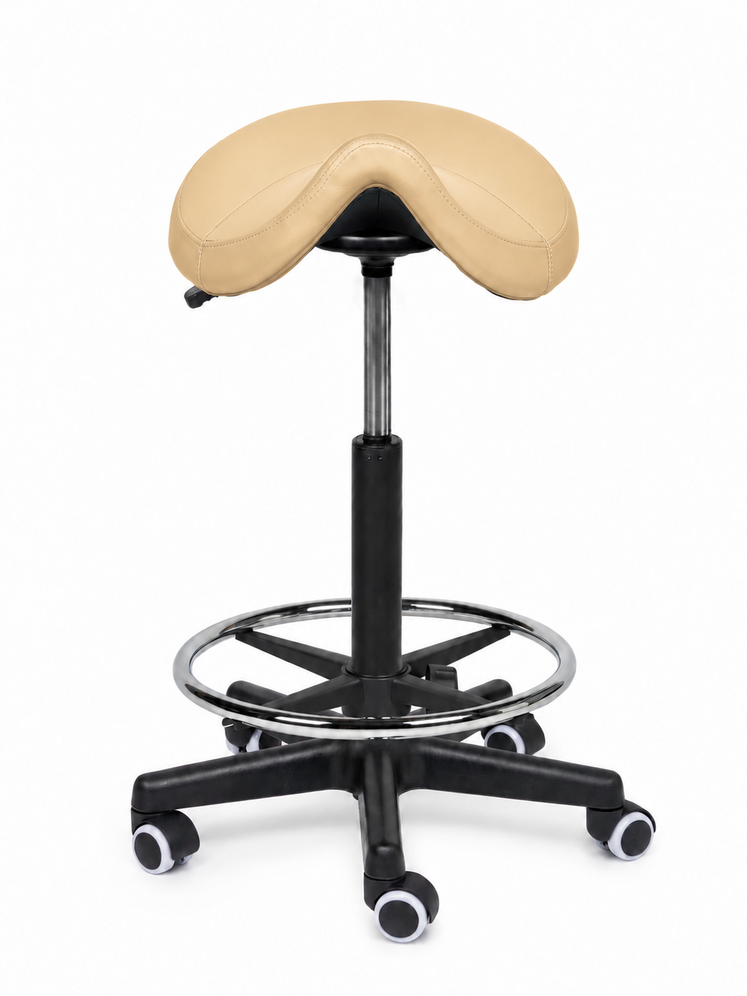 Ergonomische Zadelkruk Comfort Beige op Wielen