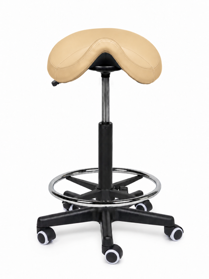 Ergonomische Zadelkruk Comfort Beige op Wielen