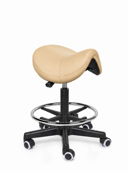 Ergonomische Zadelkruk Comfort Beige op Wielen