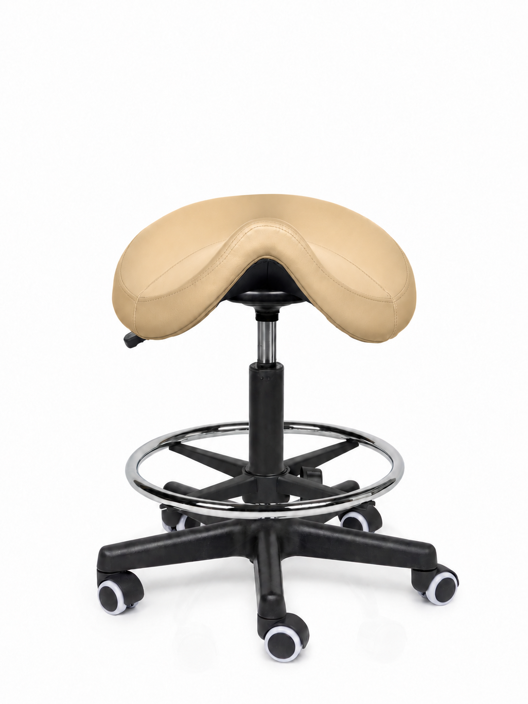 Ergonomische Zadelkruk Comfort Beige op Wielen