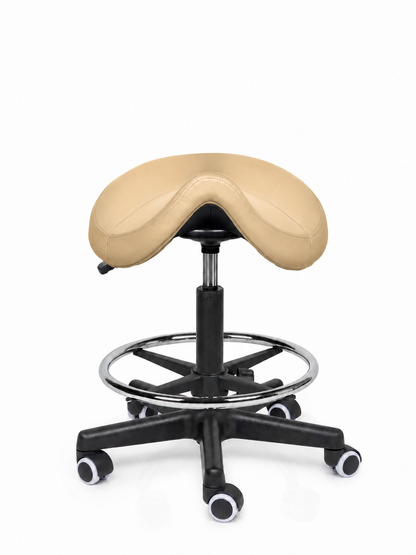 Ergonomische Zadelkruk Comfort Beige op Wielen