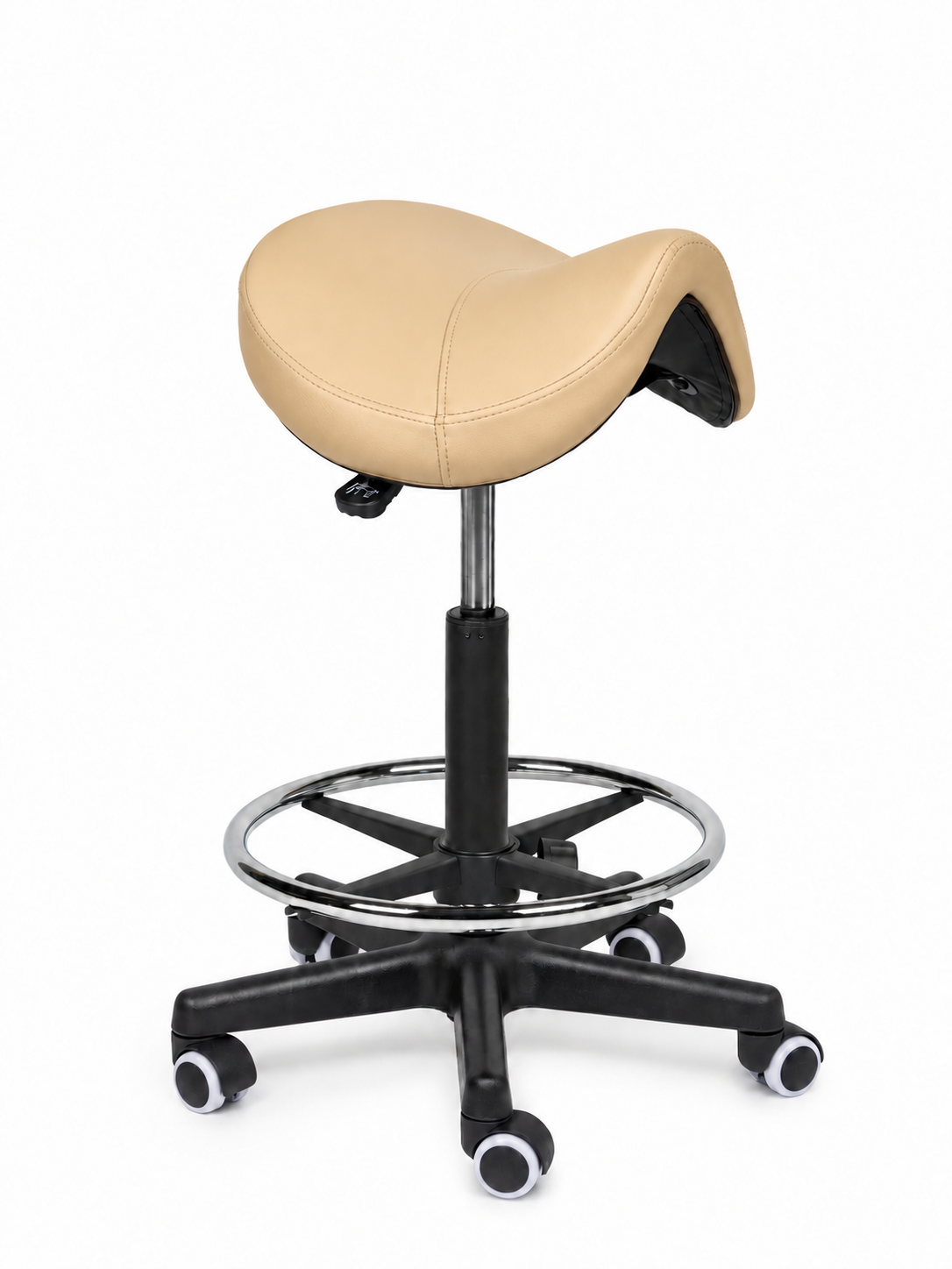 Ergonomische Zadelkruk Comfort Beige op Wielen