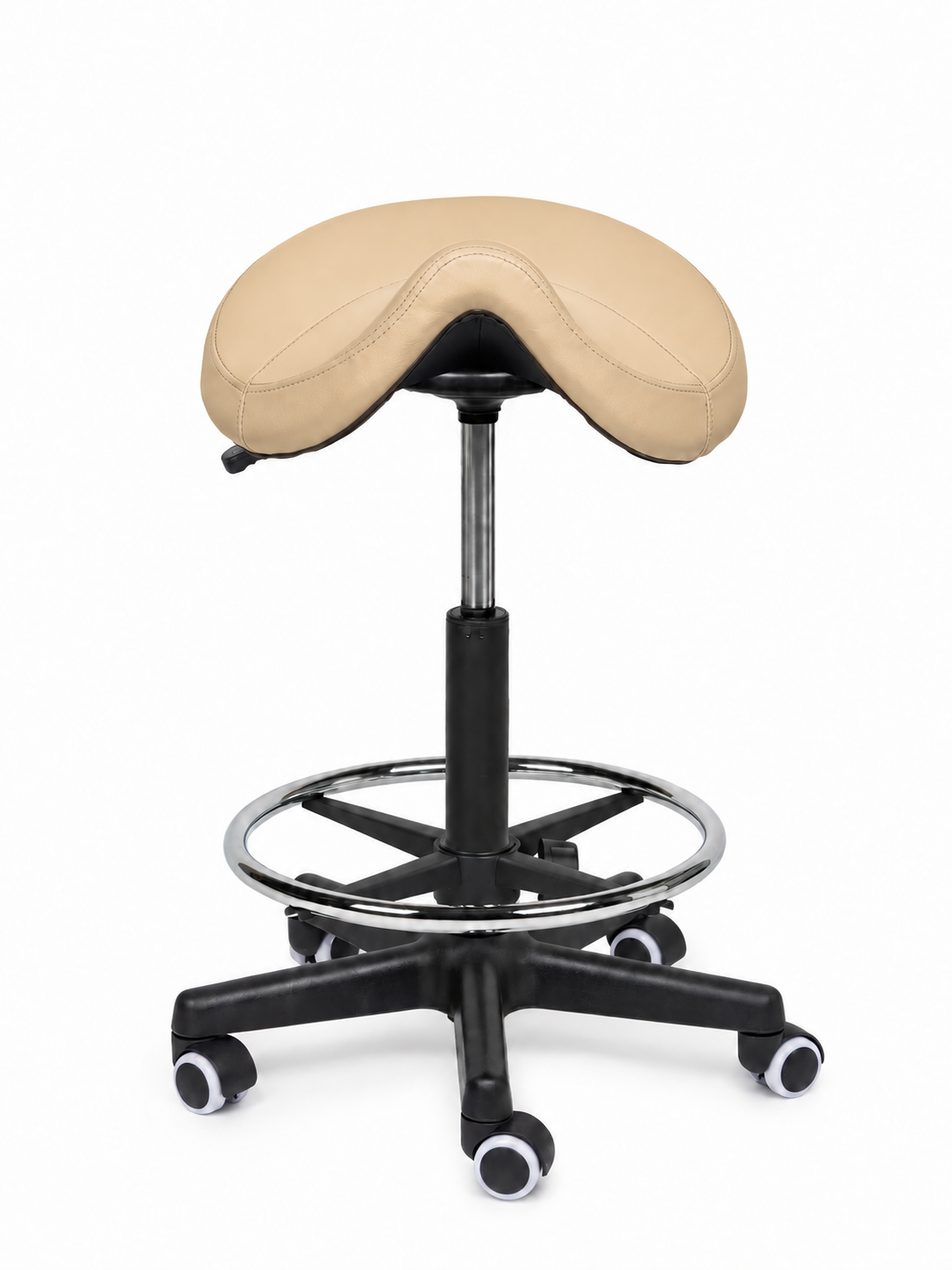 Ergonomische Zadelkruk Comfort Beige op Wielen