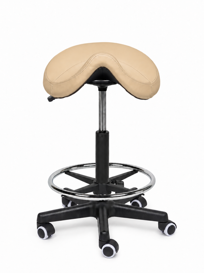 Ergonomische Zadelkruk Comfort Beige op Wielen
