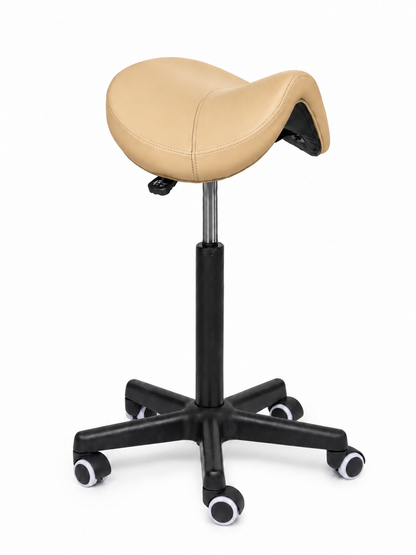 Ergonomische Zadelkruk Comfort Beige op Wielen