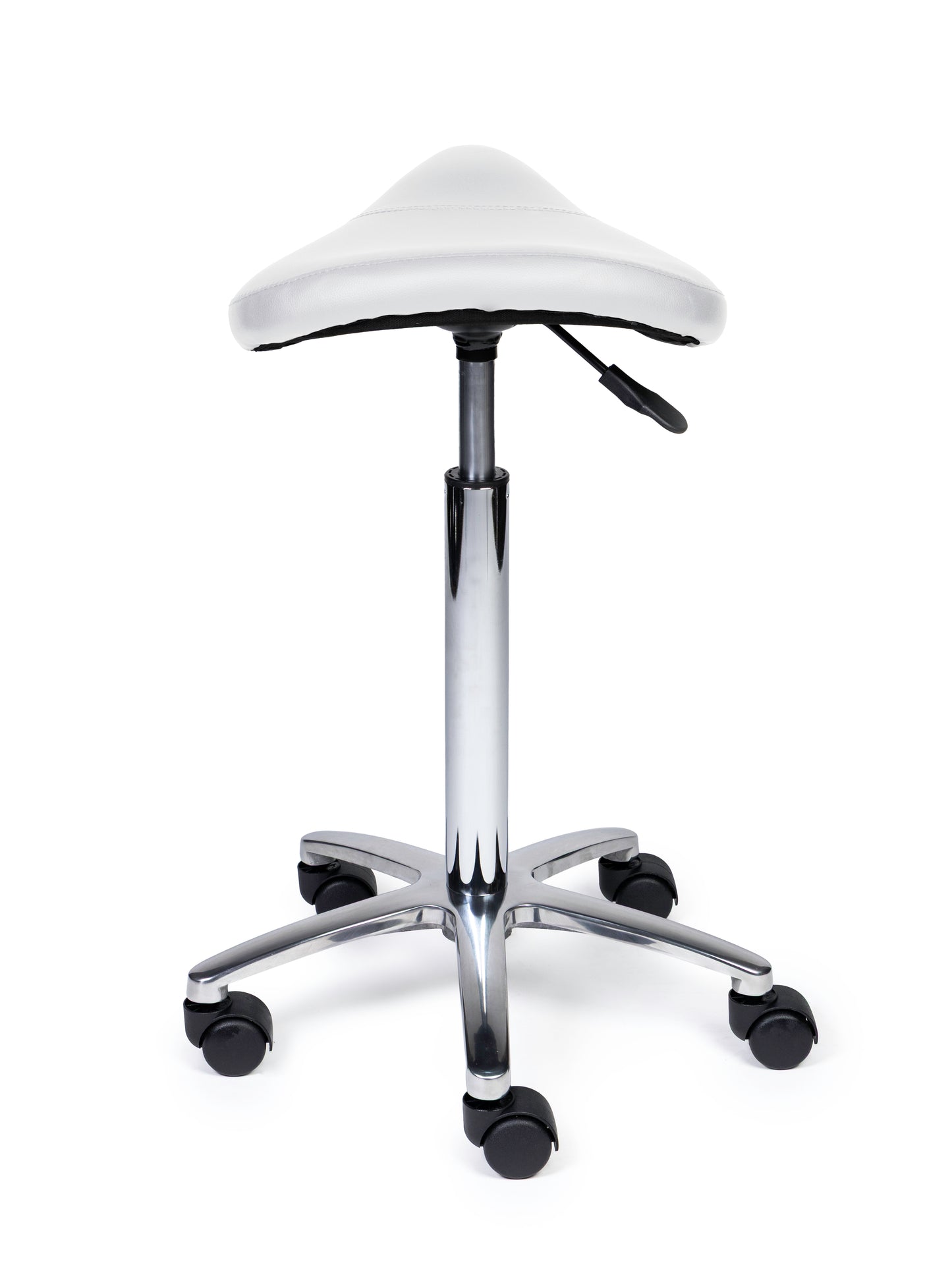Ergonomische Zadelkruk Compact Wit op Wielen