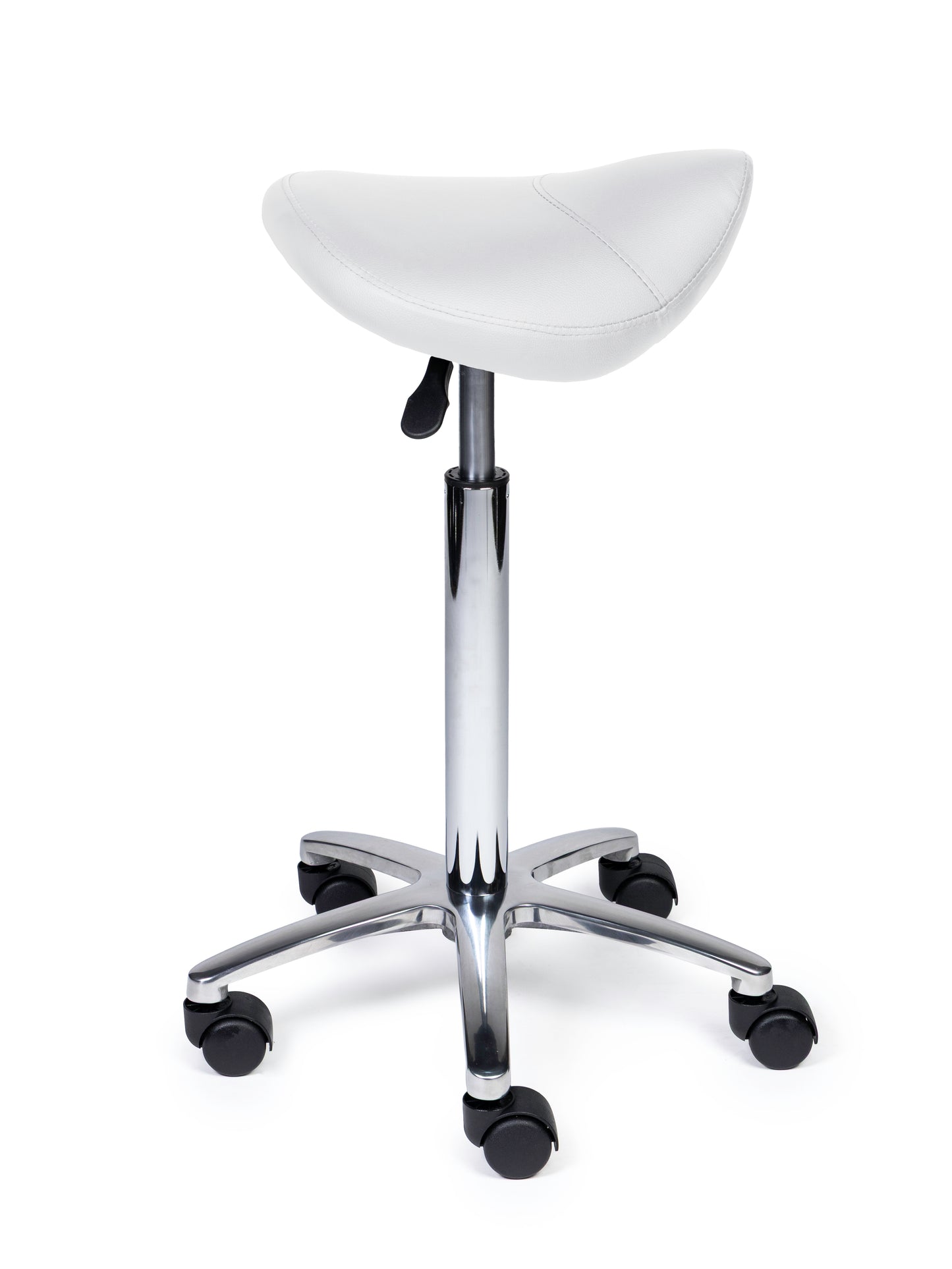 Ergonomische Zadelkruk Compact Wit op Wielen